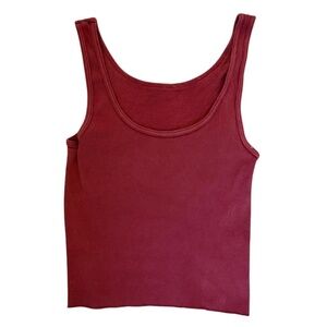 Brandy Melville Burgundy Red Basic Casual Tank Top Crop Top
